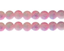 (image for) 12mm Pink/Lilac Marble-Style Glass Bead, approx. 17 beads