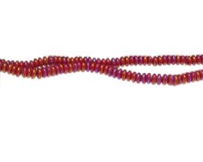 (image for) 6 x 4mm Red Luster Glass Disc Bead, 10" string