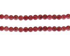 (image for) 6mm Red/Gray Marble-Style Glass Bead, approx. 68 beads