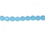 8mm Light Blue Semi-Opaque Faceted Round Glass Bead, 12" string 8mm Light Blue Semi-Opaque Faceted Round Glass Bead, 12" string