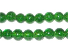 (image for) 8mm Grass Green Crackle Glass Bead, approx. 55 beads