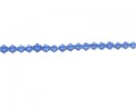 6mm Blue Faceted Bi-cone Glass Bead, 12" string 6mm Blue Faceted Bi-cone Glass Bead, 12" string