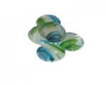 20mm Turq./White/Green Lampwork Glass Bead, 5 beads 20mm Turq./White/Green Lampwork Glass Bead, 5 beads