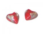 20mm Red Inside-Foil Heart Handmade Lampwork Glass Bead, 4 beads 20mm Red Inside-Foil Heart Handmade Lampwork Glass Bead, 4 beads