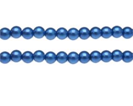 (image for) 8mm Royal Blue Glass Pearl Bead, approx. 56 beads