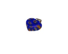 (image for) 20mm Blue Millefiori Heart Glass Pendant