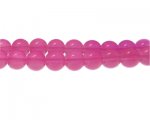 12mm Magenta Jade-Style Glass Bead, approx. 18 beads
