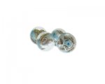 16mm Pastel Blue Foil Lampwork Glass Bead, 3 beads 16mm Pastel Blue Foil Lampwork Glass Bead, 3 beads