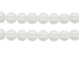(image for) 12mm White Semi-Matte Glass Bead, approx. 13 beads