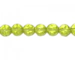 10mm Apple Green Faceted Round Glass Bead, 13" string 10mm Apple Green Faceted Round Glass Bead, 13" string