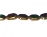 16 x 10mm Deep Gold Vintage-Style Glass Bead, approx. 6 beads 16 x 10mm Deep Gold Vintage-Style Glass Bead, approx. 6 beads