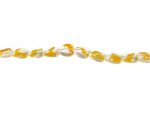 10mm Yellow Striped Heart Pressed Glass Bead, 13" string 10mm Yellow Striped Heart Pressed Glass Bead, 13" string