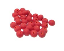 (image for) Approx. 1oz. 8mm Strawberry Red Matte Pressed Glass Beads