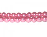 10mm Princess Pink Glass Pearl Bead, approx. 22 beads