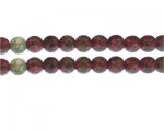 10mm Dark Pink/Dark Green Duo-Style Glass Bead, approx. 16 beads