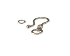 (image for) 38 x 16mm Silver Metal Hook Clasp, with Ring