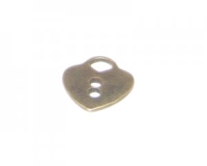 14mm Heart Bronze Metal Charm, 4 charms