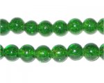 8mm Grass Green Crackle Glass Bead, approx. 55 beads