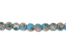 (image for) 6mm Turquoise Round Cloisonne Bead, 7 beads