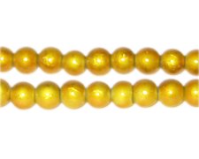 (image for) 8mm Drizzled Yellow Gold Glass Bead, approx. 35 beads