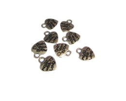 (image for) 12 x 10mm MADE WITH LOVE Silver Metal Charm, 8 charms