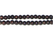 (image for) 6mm Drizzled Copper Glass Bead, approx. 43 beads