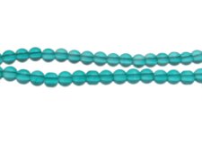 (image for) 6mm Aqua Semi-Matte Glass Bead, approx. 44 beads