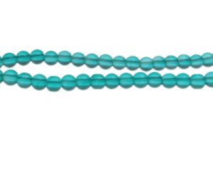 (image for) 6mm Aqua Semi-Matte Glass Bead, approx. 44 beads