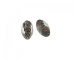 26 x 16mm Black Foil Lampwork Oval Glass Bead, 2 beads 26 x 16mm Black Foil Lampwork Oval Glass Bead, 2 beads