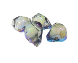 (image for) 24 x 20mm Silver Transparent Skull Glass Bead, 4 beads