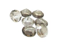 (image for) 16 x 12mm Silver half-Bicone Faceted Glass Bead, 8 beads, hole in back