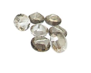 (image for) 16 x 12mm Silver half-Bicone Faceted Glass Bead, 8 beads, hole in back