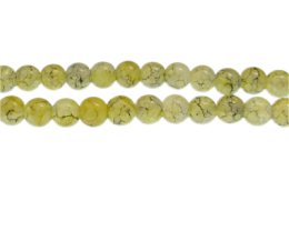 (image for) 8mm Yellow/Gray Duo-Style Glass Bead, approx. 35 beads