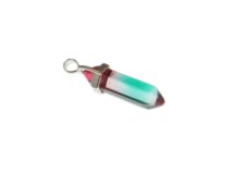 (image for) 40 x 14mm Red to Green Glass Pendant with silver bale