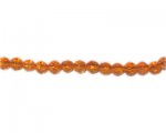 6mm Orange Faceted Round Glass Bead, 12" string 6mm Orange Faceted Round Glass Bead, 12" string