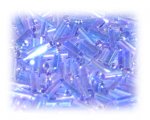 9 x 2mm Blue Luster Bugle Bead, 1 oz. bag 9 x 2mm Blue Luster Bugle Bead, 1 oz. bag