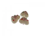 20mm White Floral Lampwork Heart Glass Bead, 3 beads 20mm White Floral Lampwork Heart Glass Bead, 3 beads