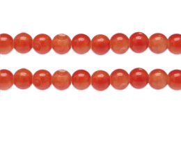 (image for) 10mm Deep Orange Gemstone-Style Glass Bead, approx. 17 beads