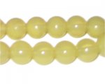 12mm Mellow Yellow Jade-Style Glass Bead, approx. 18 beads 12mm Mellow Yellow Jade-Style Glass Bead, approx. 18 beads