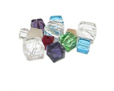 (image for) Approx. 1oz. x 6-12mm Random Cube Glass Beads