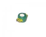 18 x 10mm Green with Yellow Ladybug Lampwork Glass Bead, large h 18 x 10mm Green with Yellow Ladybug Lampwork Glass Bead, large h