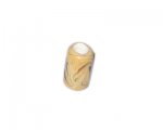 18 x 10mm Beige Swirled Column Lampwork Glass Bead, large hole 18 x 10mm Beige Swirled Column Lampwork Glass Bead, large hole