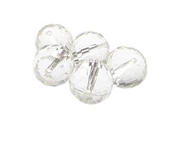 (image for) 16mm Crystal Faceted Glass Bead, 5 beads