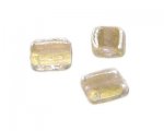 16 x 14mm Gold Foil Rectangle Handmade Lampwork Glass Bead, 6 be 16 x 14mm Gold Foil Rectangle Handmade Lampwork Glass Bead, 6 be