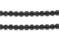 (image for) 8mm Black Speckle Marble-Style Glass Bead, approx. 35 beads