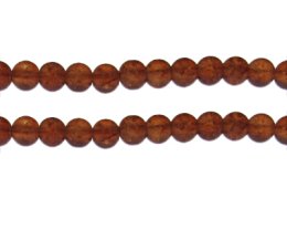 (image for) 8mm Brown Crackle Frosted Glass Bead, approx. 36 beads