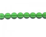 12mm Green Pressed Glass Bead, 13" string 12mm Green Pressed Glass Bead, 13" string