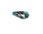 32 x 22mm Aqua Foil Handmade Lampwork Glass Bead 32 x 22mm Aqua Foil Handmade Lampwork Glass Bead