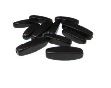 (image for) 20 - 24mm Black Squared Tube Glass Bead, 10 beads