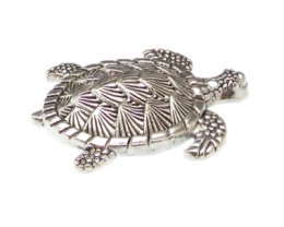 (image for) 58 x 42mm Turtle Silver Metal Pendant